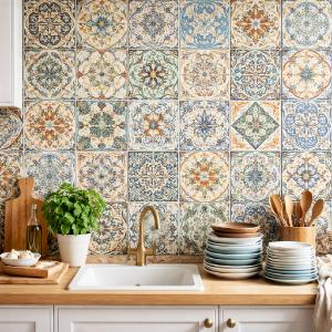 Ταπετσαρίες Τοίχου με Απομίμηση Πλακάκια