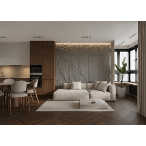 Panel PU Τεχνητής Πέτρας 314040 Mushroom Stone 60/120cm Light Grey