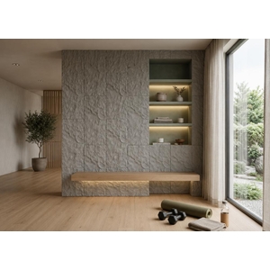 Panel PU Τεχνητής Πέτρας 321040 Mountain Rock 60/120cm Light Grey