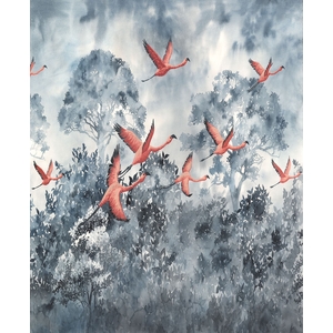 Φωτοταπετσαρία Τοίχου Flamingos in the Sky Komar INK 4.00 X 2.80