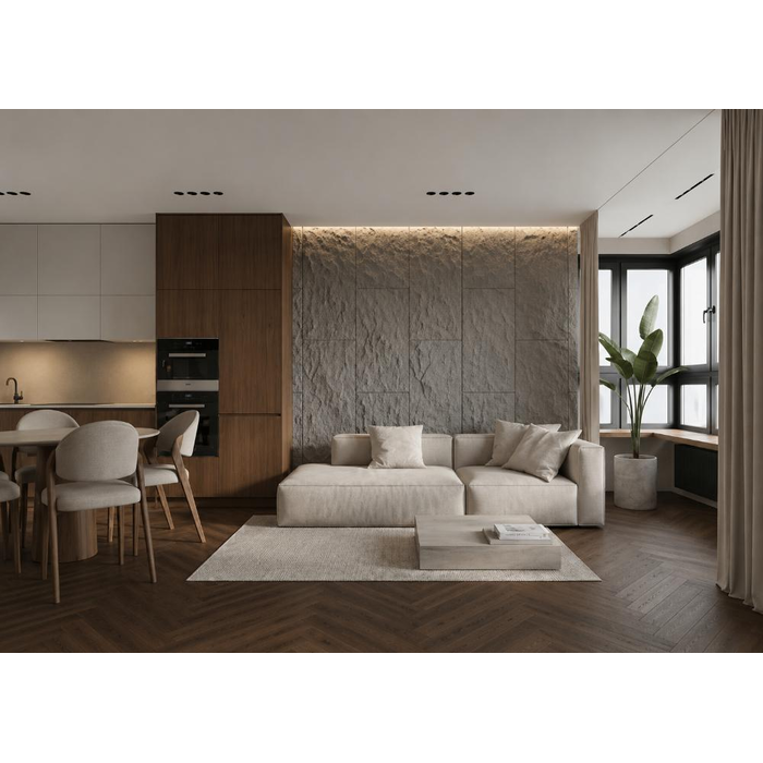 Panel PU Τεχνητής Πέτρας 314040 Mushroom Stone 60/120cm Light Grey