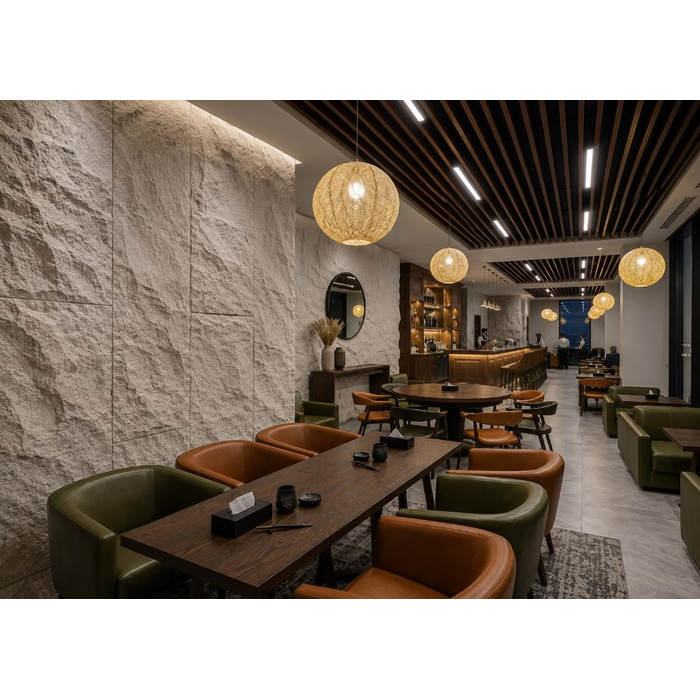 Panel PU Τεχνητής Πέτρας 323020 Mountain Rock 60/120cm Beige White