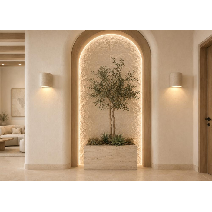 Panel PU Τεχνητής Πέτρας 314020  Mushroom Stone  60/120cm Beige White