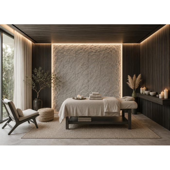 Panel PU Τεχνητής Πέτρας 321040 Mountain Rock 60/120cm Light Grey