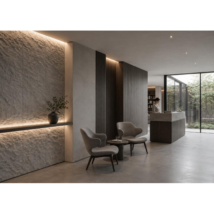 Panel PU Τεχνητής Πέτρας 323040 Mountain Rock 60/120cm Light Grey