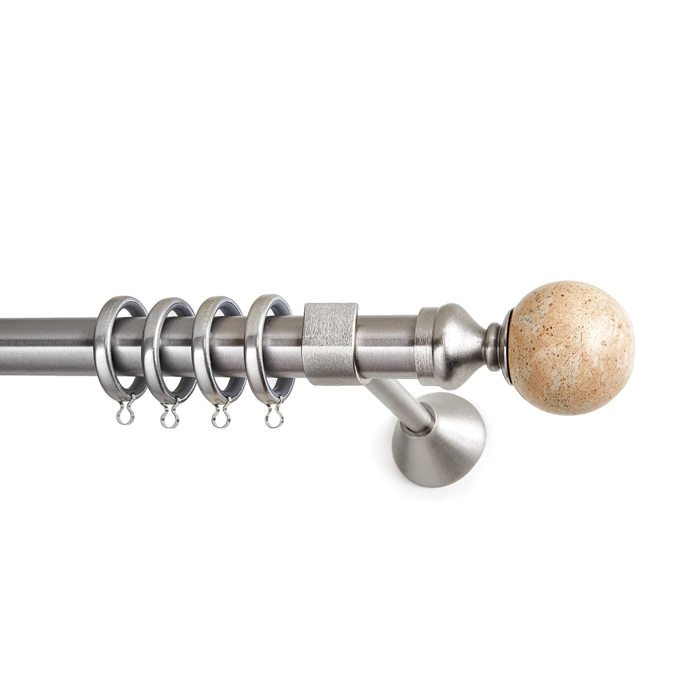 All around Deco Kουρτινόξυλο Φ25 Marble Collection Lithos Nickel-Honey