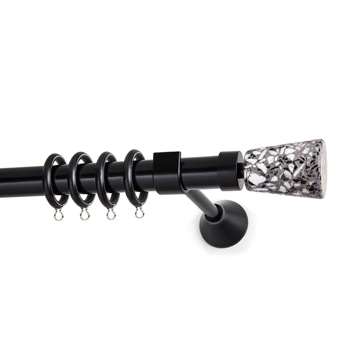 All around Deco Kουρτινόξυλο Φ25 Marble Collection Ionic MY 24 Grey Mosaic