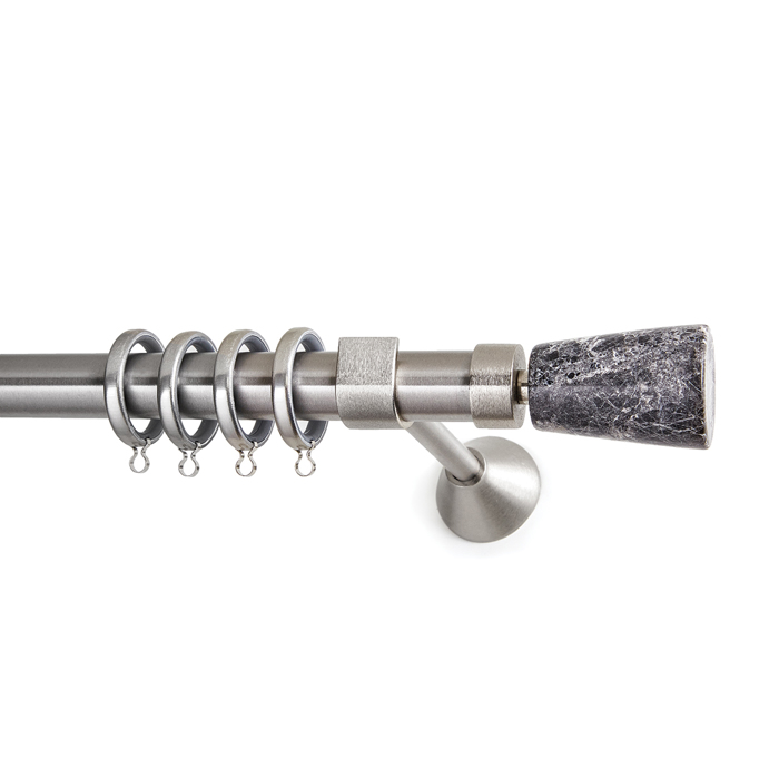 All around Deco Kουρτινόξυλο Φ25 Marble Collection Ionic Nickel-Granite