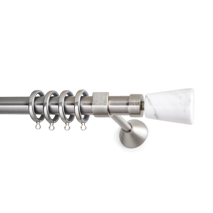 All around Deco Kουρτινόξυλο Φ25 Marble Collection Ionic Nickel-Statuario