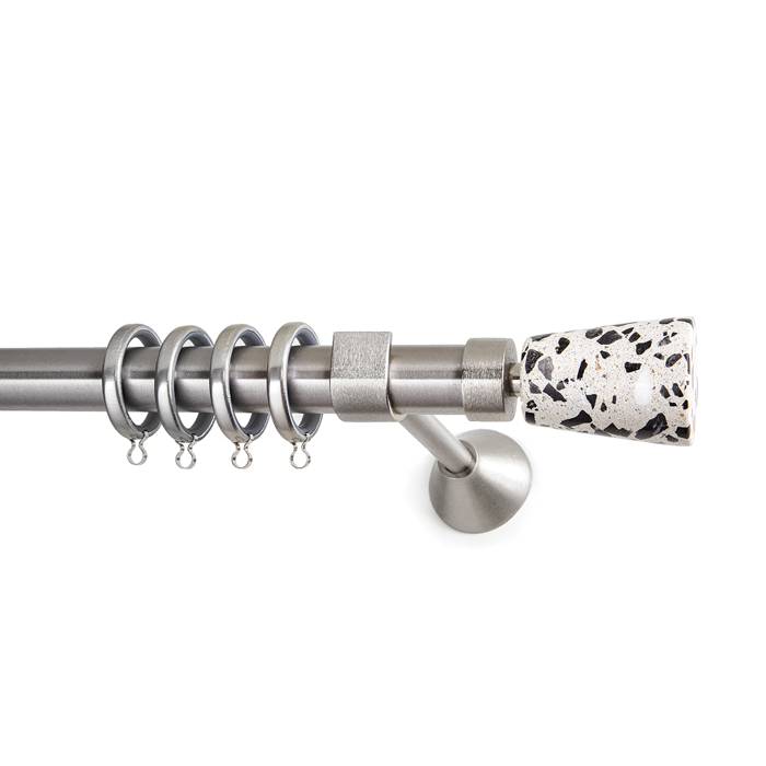 All around Deco Kουρτινόξυλο Φ25 Marble Collection Ionic Nickel - White Mosaic