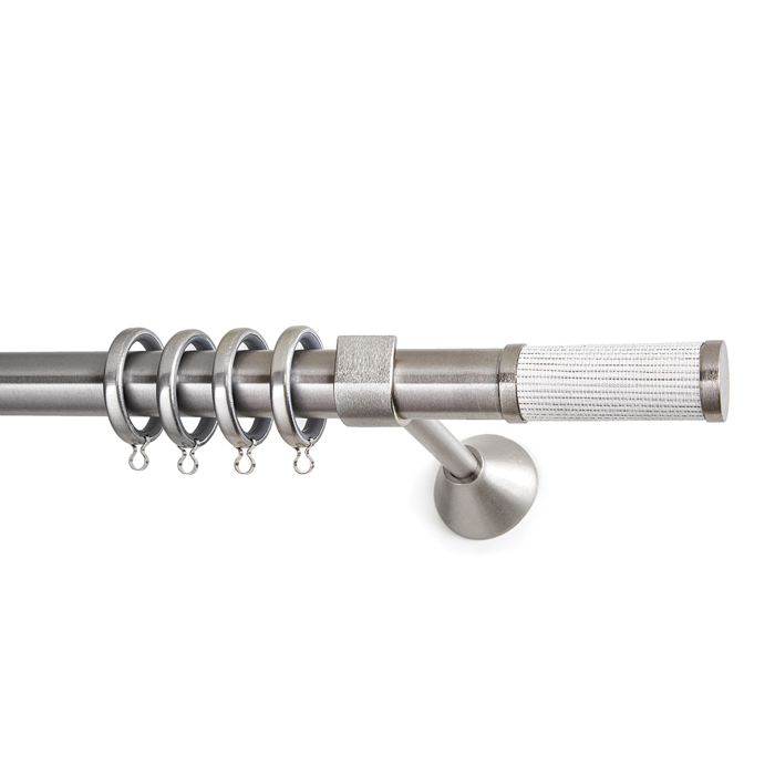 All around Deco Kουρτινόξυλο Φ25  Ios Nickel-Λευκό