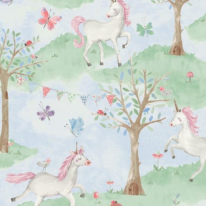 Children's Wallpaper Unicorns, Grandeco Little Ones - Studio360 LO2102